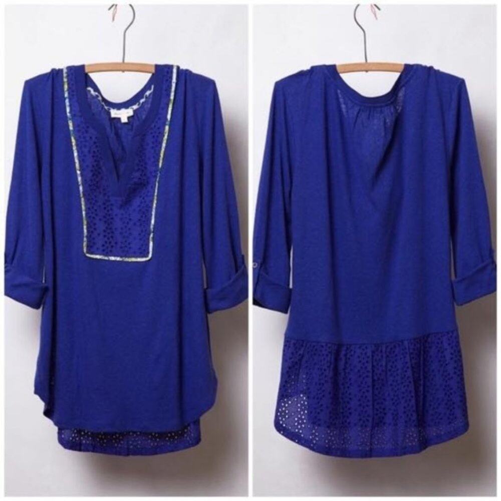 Anthropologie Meadow Rue Effortless Eyelet Blouse